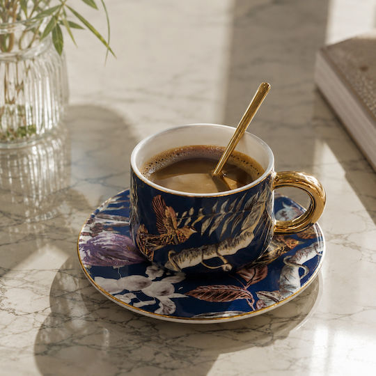 Kaffeetasse aus Porzellan Blau 220ml
