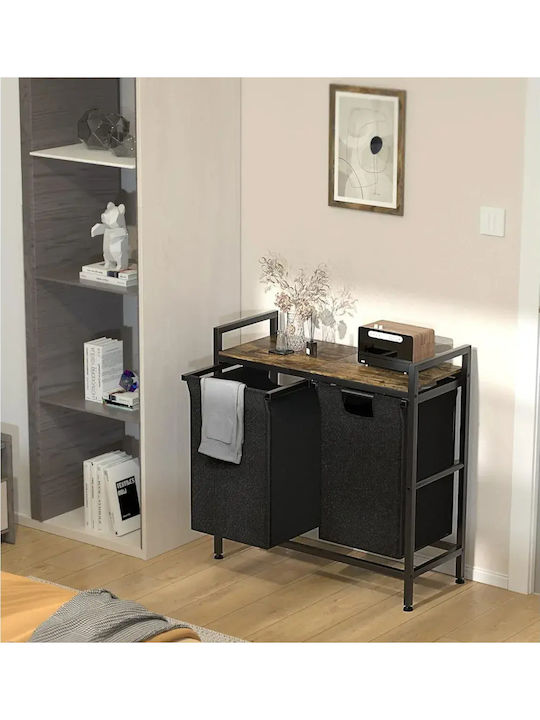 Coș de rufe din țesătură 130lt 73x33x73cm Negru