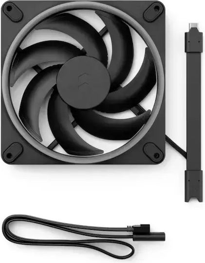 Fractal Design Dynamic 3 - 14 Вентилатор за кутия 140mm (1800rpm / 76.3cfm) Без светодиоди Осветление и Свързване 4-изводна ШИМ