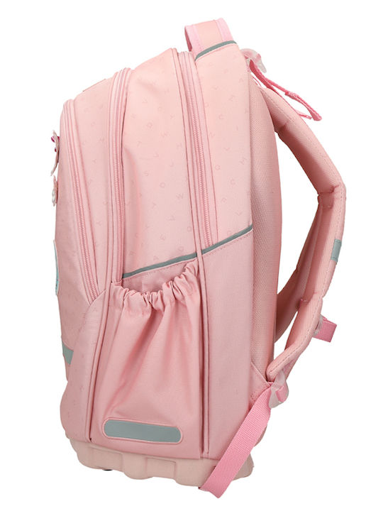 Street Lovely School Backpack With Water Bottle Holder Pink 31 x 16 x 43cm