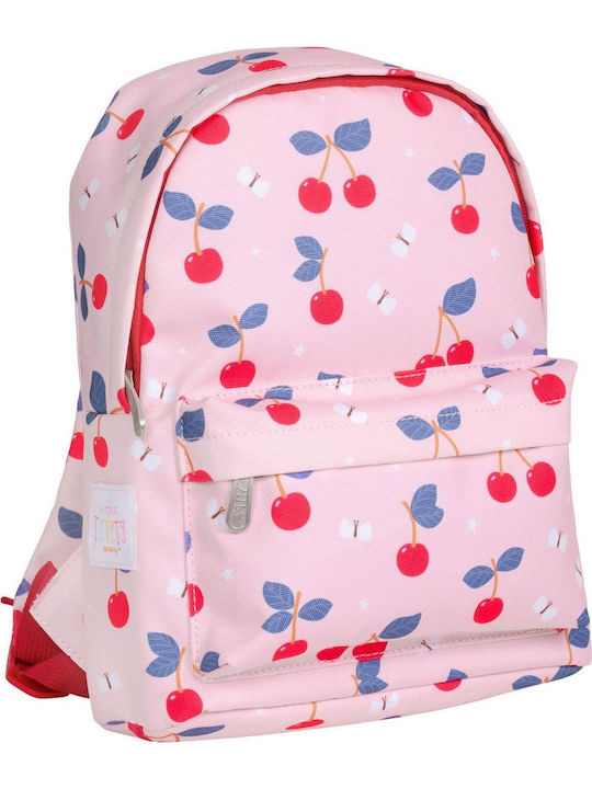 A Little Lovely Company Cherries Schulranzen Rucksack Kindergarten Rosa 22 x 10 x 30cm