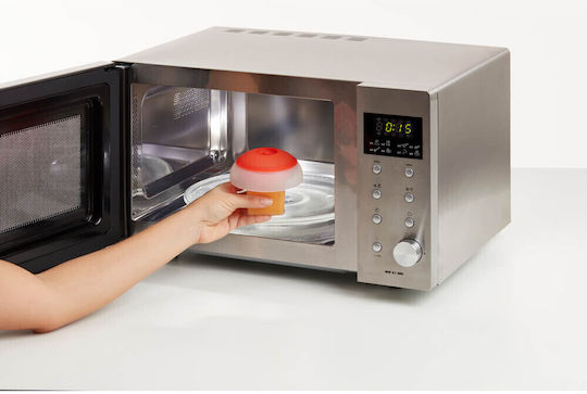 Gătitor de Ouă pentru Cuptorul cu Microunde Lekue 1009028 100 Ml 1 Ou Silicon de Platină Transparent Roșu