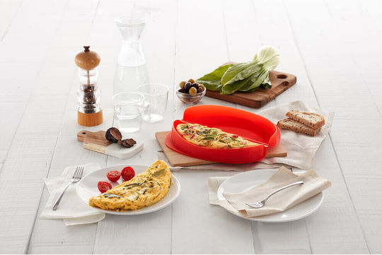 Lekue Microwave Omelette Maker 1009029 23x10x3,5 Cm Platinum Silicone 60 To +220c Transparent Red