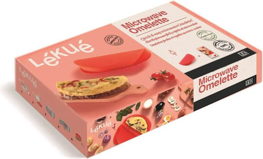 Lekue Microwave Omelette Maker 1009029 23x10x3,5 Cm Platinum Silicone 60 To +220c Transparent Red