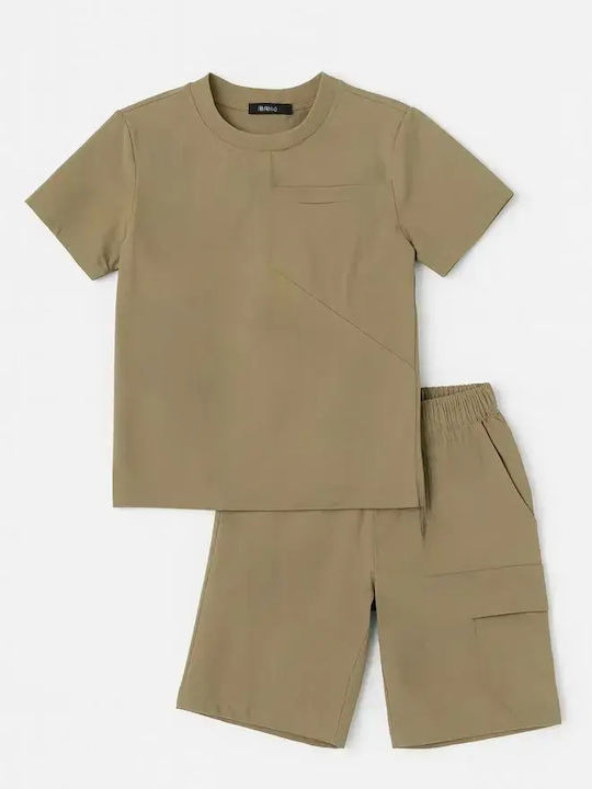 Kids Set with Shorts Summer 2 Pieces Brown