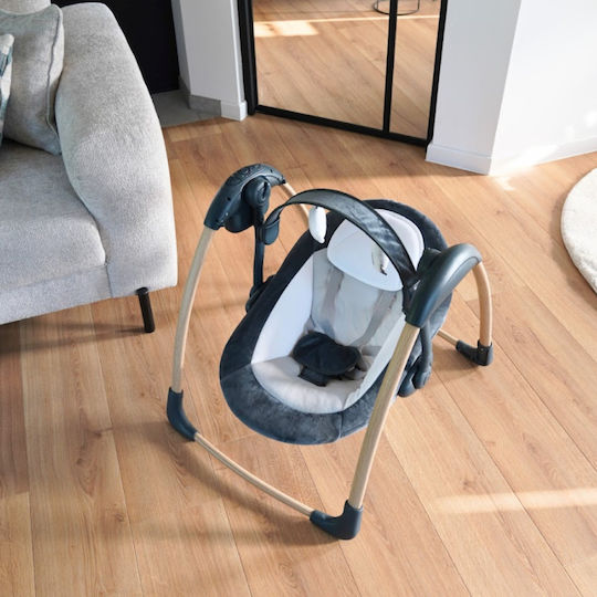 Bo Jungle Elektrische Babywippe & Schaukel mit Musik und Vibration in Grau für Kinder bis 9kg