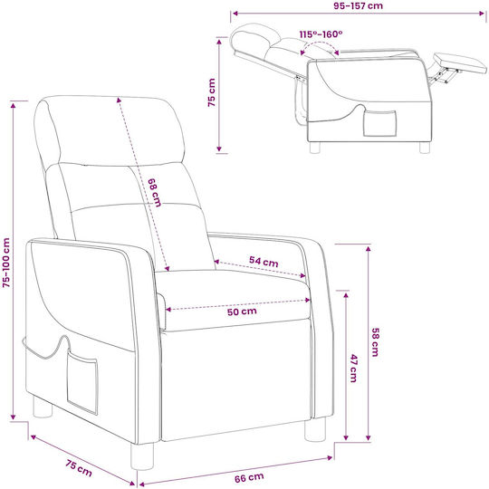 Scaun De Relax Masaj Albastru 66x95x100cm