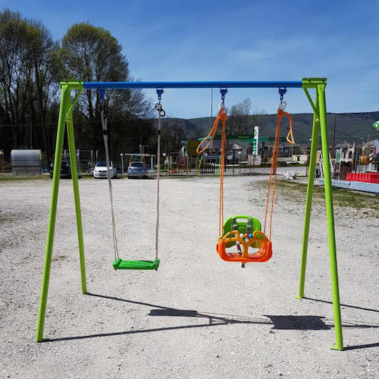 Doppelte Metall Kinder Schaukeln 230x120x200cm Blau