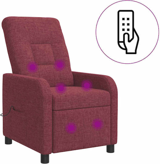 Πολυθρόνα Relax Massage με Υποπόδιο Κόκκινο 66x95x100cm