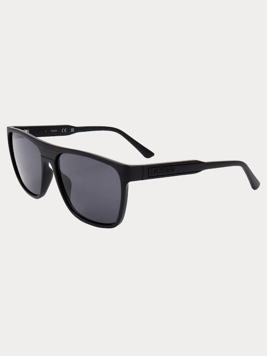 Guess Men's Sunglasses with Black Horn-Rimmed Frame and Grey Gradient Lens