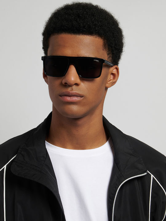 Carrera C Sport Unisex Sunglasses with Black Horn-Rimmed Frame and Grey Lens
