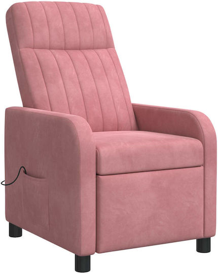 Πολυθρόνα Relax Massage Βελούδινη Ροζ 66x95x100cm
