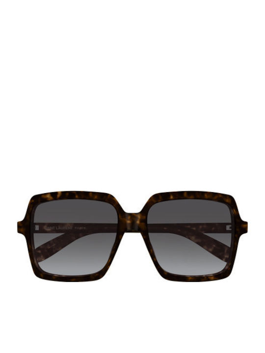 Ysl Women's Sunglasses with Brown Tartaruga Horn-Rimmed Frame and Gradient Lens