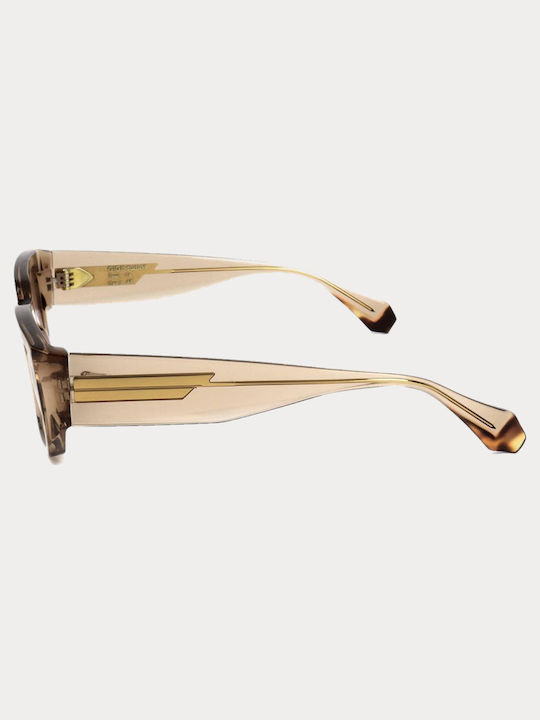 Gigi Barcelona Natalie Unisex Sunglasses with Horn-Rimmed Frame Transparent Champagne Gradient