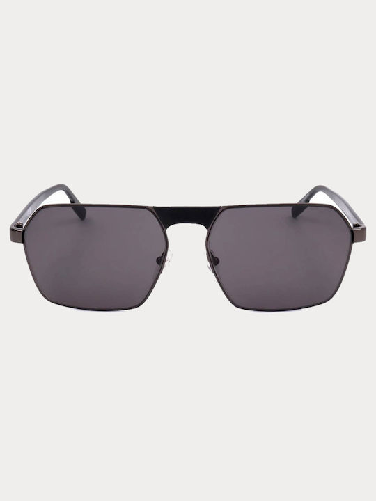 Zegna Herren Sonnenbrille mit Schwarz Metall Gestell und Schwarz Linse