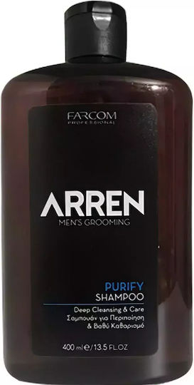 Farcom Arren Men's Grooming Purify Shampoos Tiefenreinigung & Glanz für Alle Haartypen 400ml