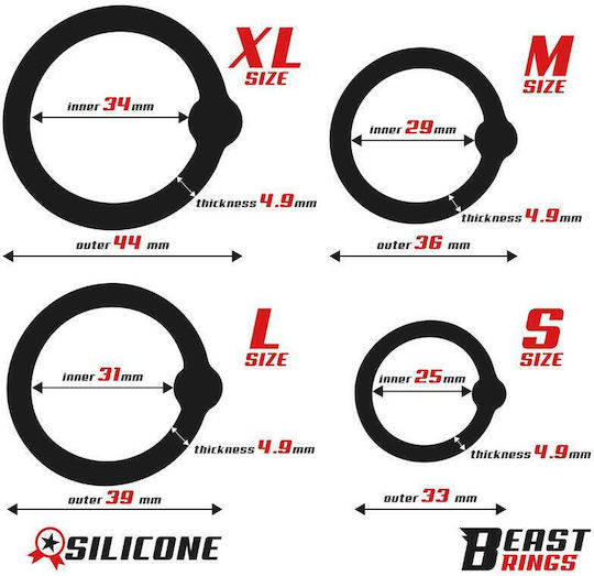 Подредба 4 Пръстени За Ерекция Силикон S M L XL