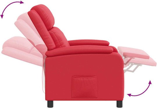 Scaun De Relax Masaj Din Piele Ecologică Roșu 66x95x100cm
