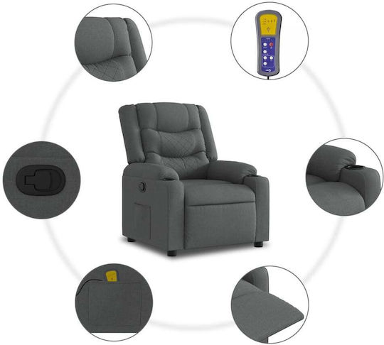 Relax Massage Armchair with Footstool Dark Grey 77x93x99cm