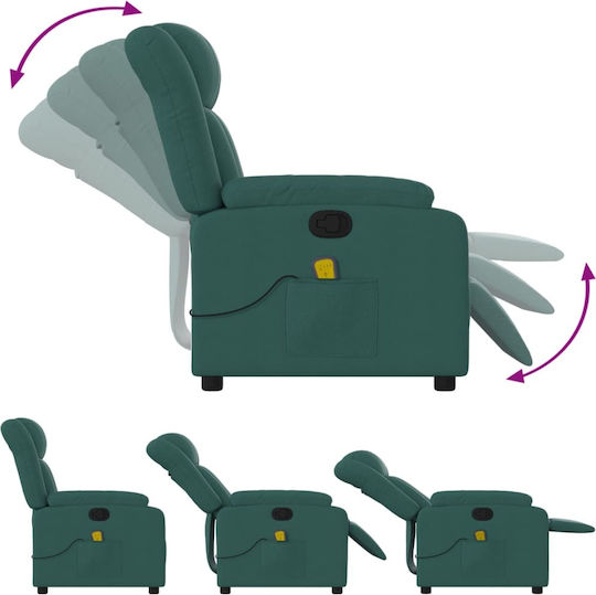 Scaun De Relax Masaj Cu Puf Verde Închis 78x92x98cm
