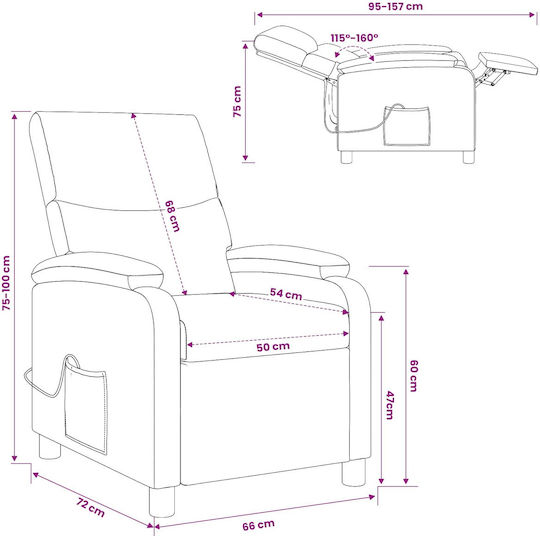 Relax Massage Sessel Rote 66x95x100cm
