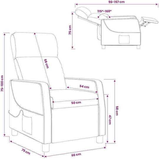 Πολυθρόνα Relax Massage Κόκκινο 66x95x100cm