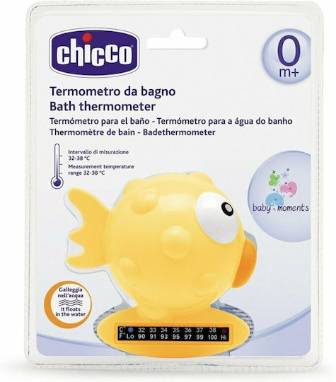 Chicco Analog Bade-Thermometer Fisch 32°C bis 38°C Gelb
