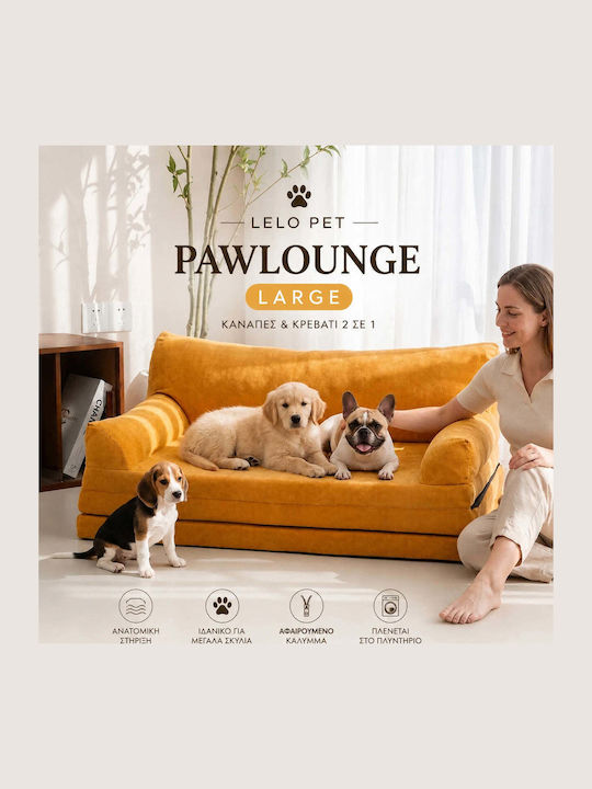 Lelo Pet PawLounge Canapea Pat Pentru Câini Ortopedic Galben 90x180cm