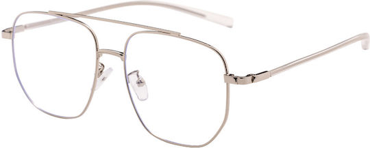 Sassari Silber Blaues Blaulichtblockierende Brille