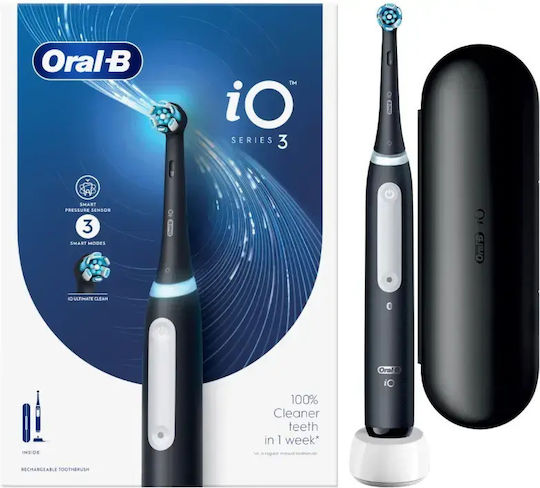 Oral-B Io3 Series Ηλεκτρική Οδοντόβουρτσα με Θήκη Ταξιδίου Μαύρη