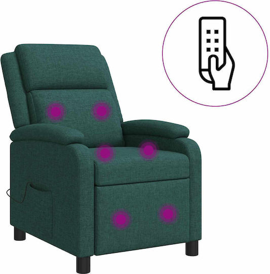 Πολυθρόνα Relax Massage Σκούρο Πράσινο 66x95x100cm