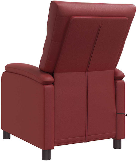 Πολυθρόνα Relax Massage από Δερματίνη Κόκκινο 66x95x100cm