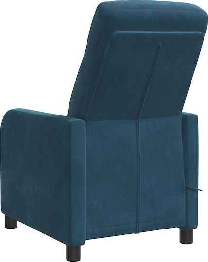 Πολυθρόνα Relax Massage Βελούδινη Μπλε 66x95x100cm