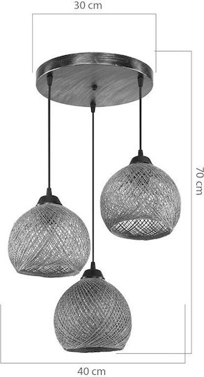 Pakketo PWL-1121 Pendant Light Brown Boho with Socket E27 40x40x75cm