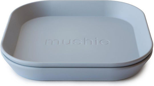 Mushie Kinderteller aus Plastik Rosa 2Stück