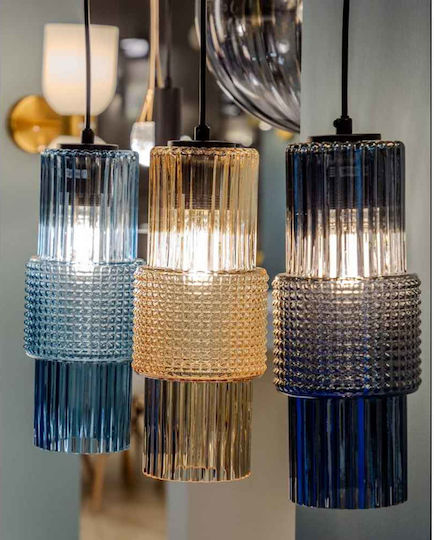 Viokef Lilian Pendant Light Blue Rail with Socket E27 120x320cm