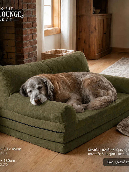 Lelo Pet Pawlounge Canapea Pat Ortopedică pentru Câini Verde 180x90 cm