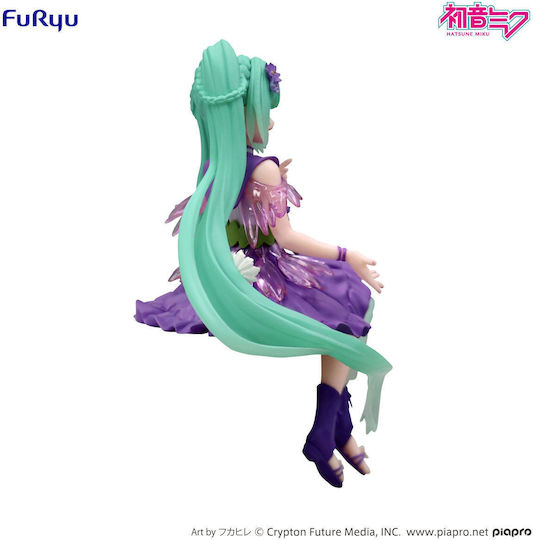 Hatsune Miku Statuie Pvc Opritor Noodles Zână Floare Cosmos Culoare Violet Ver 14 Cm