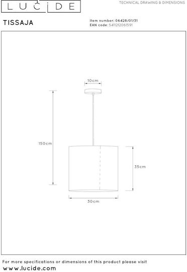 Lucide Lightning Tissaja Ceiling Light White 30x30cm