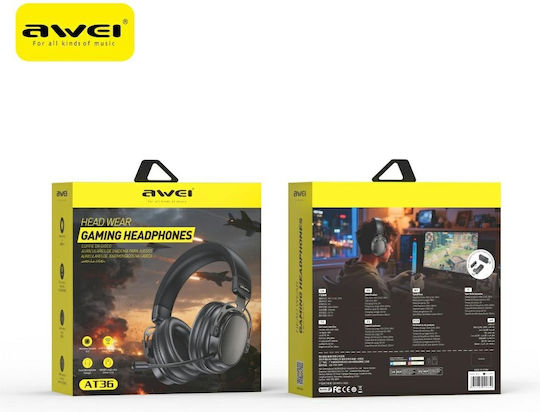 Awei AT36 Ασύρματο Over Ear Gaming Headset με σύνδεση Bluetooth