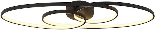 Globo Lighting Deckenleuchte Schwarz LED mit Warmes Weiß Licht 85x30cm