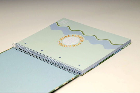 Spiral Notebook B'log Flowers Waves A4 80 Paper Sheets Ancor
