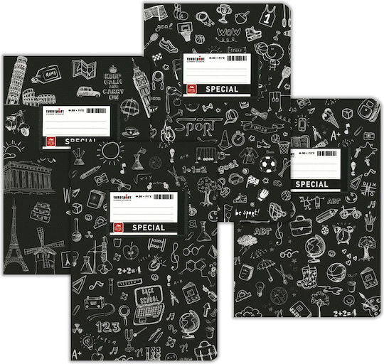Typotrust Caiet Cu dungi B5 50 de Foi Doodle Portocaliu 1buc