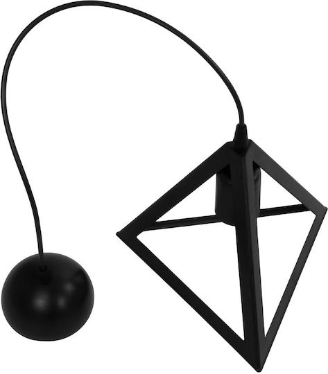 GloboStar Triangle Hängelampe Schwarz mit Fassung E27 24x24x86cm.
