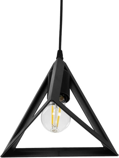 GloboStar Triangle Hängelampe Schwarz mit Fassung E27 24x24x86cm.