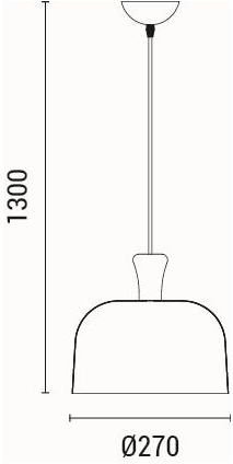 Eurolamp Гладко Висящо Таванно Осветително Тяло Сив Цокъл E27 27x130x130см