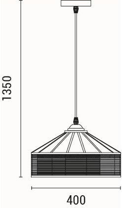 Eurolamp Helios Ceiling Light Black with Rope for E27 Socket 40x130x130cm