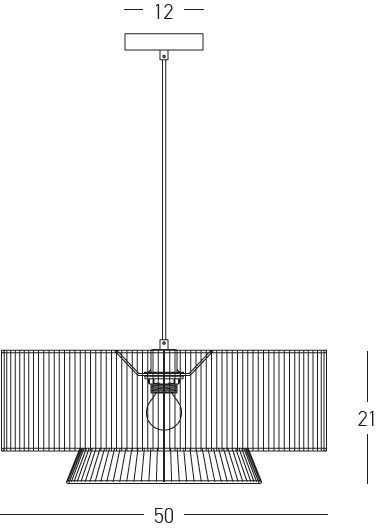 Zambelis Lights Pendant Light White with Socket E27 50x50x21cm