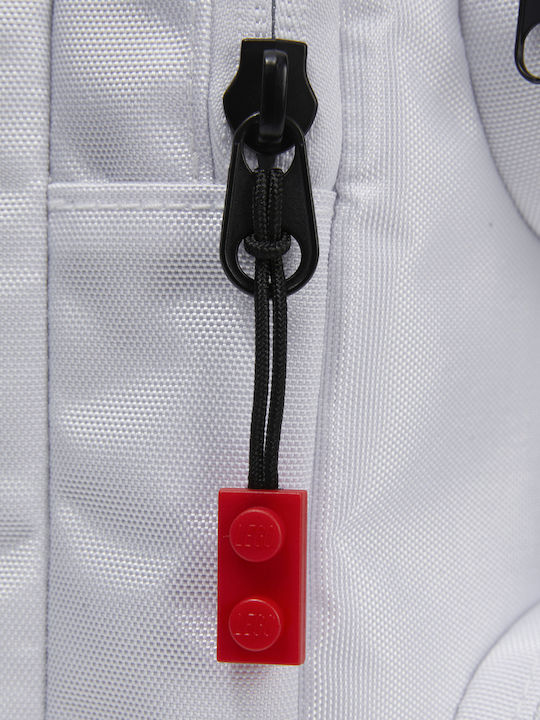 LEGO Brick 2x2 Ghiozdan de Spate pentru Grădiniță Alb cu Husă pentru Sticlă de Apă 15l