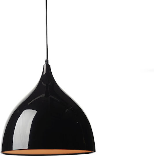 Aca Roxanne Pendant Light Black Bell with Socket E27 35cm